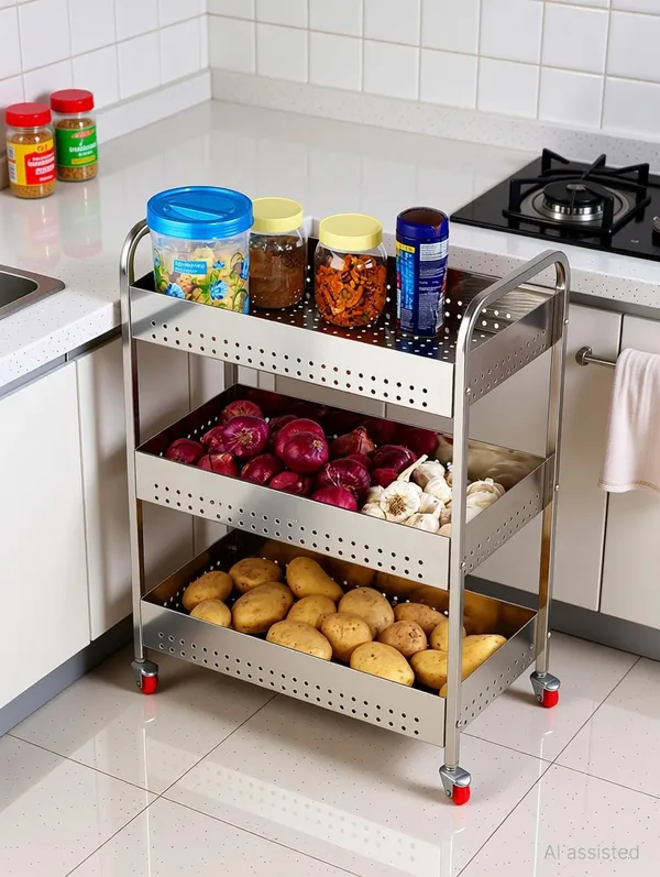 Metal_Modern_3_Tier_Rolling_Kitchen_Storage_Trolley