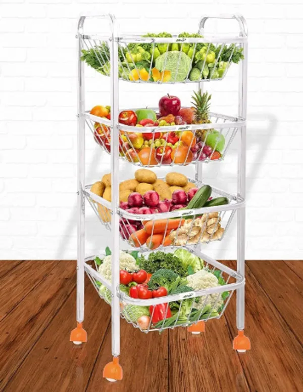 Metal_Chrome_4_Tier_Rolling_Wire_Kitchen_Rack