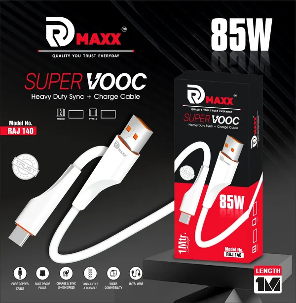 R_Maxx_85W_USB_A_To_Type_C_Super_VOOC_Charging_Cable