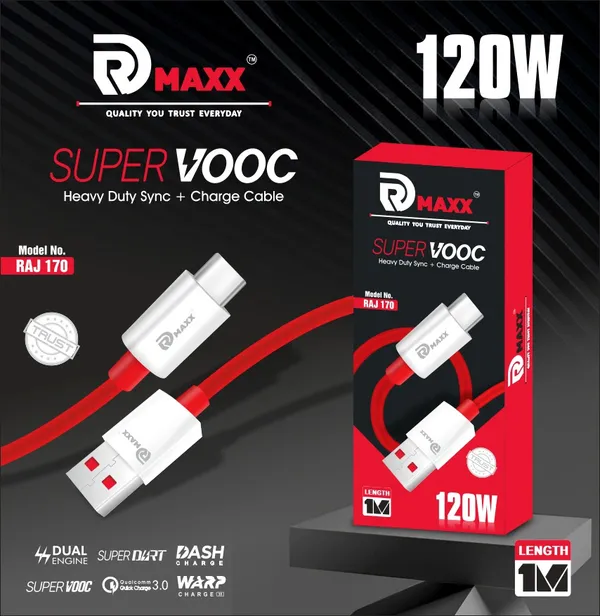 R_D_MaxxUSB_A_To_USB_C_120W_Fast_Charging_Cable_1m