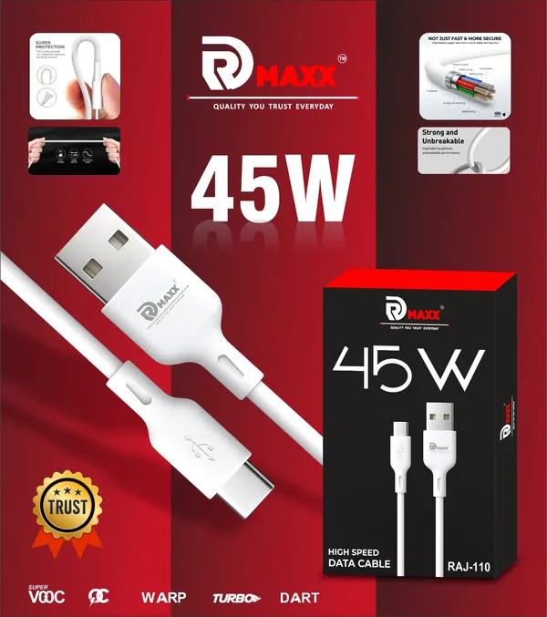Maxx_45W_USB-A_To_USB-C_Fast_Charging_Data_Cable