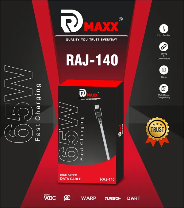 R_Maxx_RAJ-140_65W_Micro_USB_Fast_Charging_Data_Cable