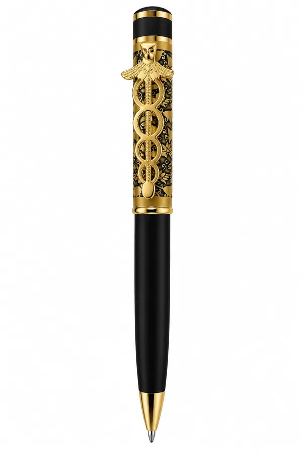 Black_Gold-Tone_Trim_Capped_Ball_Pen