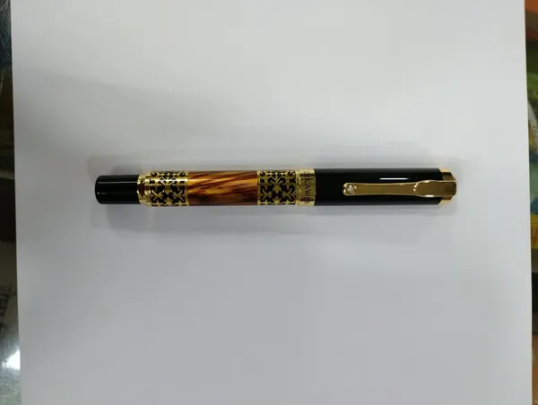 Black_Gold-Tone_Ornate_Patterned_Capped_Roller_Pen