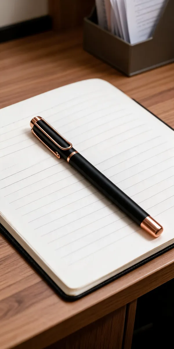 Black_Rose_Gold-Tone_Roller_Pen_With_Clip