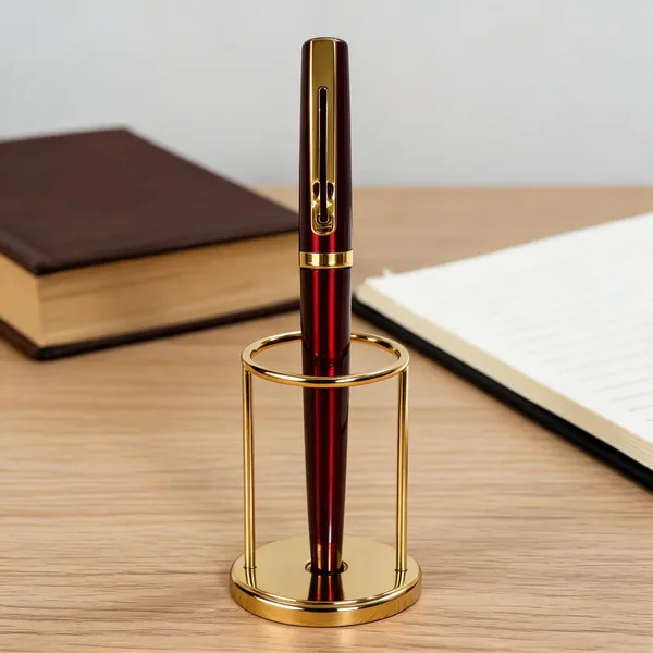 Red_Glossy_Capped_Fountain_Pen_With_Gold-Tone_Accents