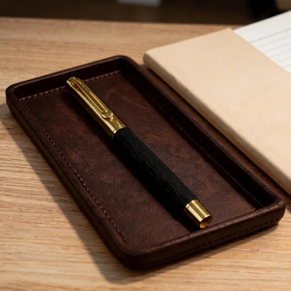 Black_Textured_Gold-Tone_Roller_Pen_With_Clip