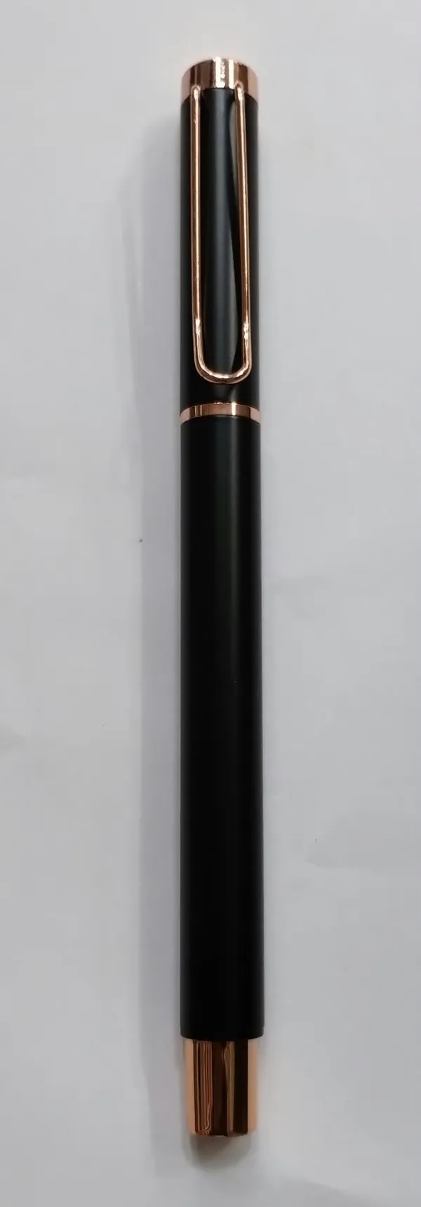 Black_Rose_Gold-Tone_Roller_Pen_With_Clip