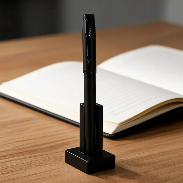 Black_Capped_Roller_Pen_With_Pocket_Clip