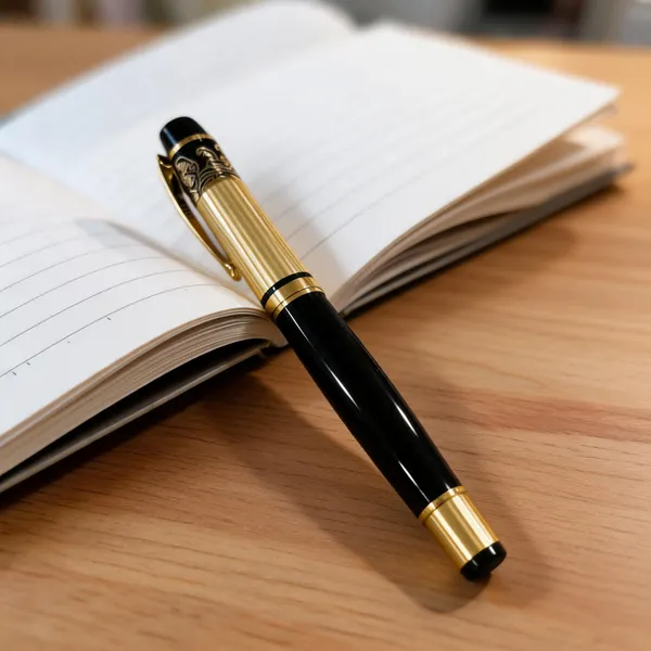 Black_Gold-Tone_Decorative_Capped_Roller_Pen