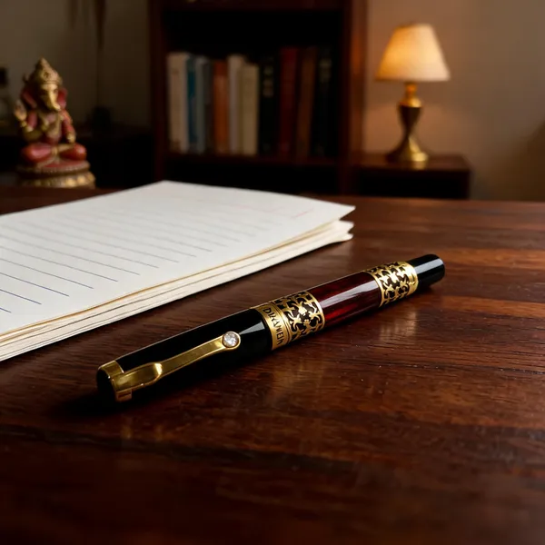 Black_Gold-Tone_Ornate_Capped_Roller_Pen