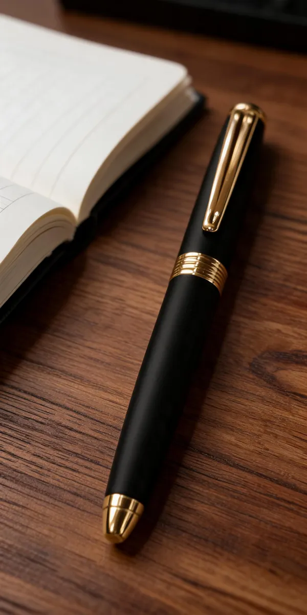 Black_Gold-Tone_Trim_Capped_Fountain_Pen
