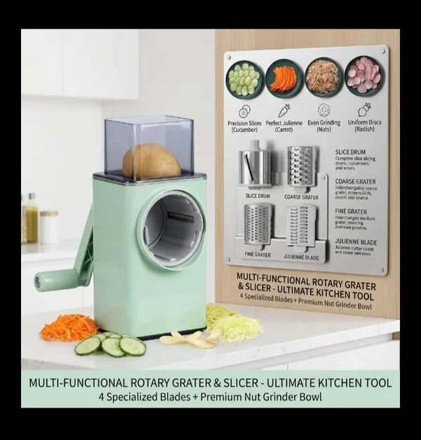 Plastic_Stainless_Steel_Rotary_Vegetable_Grater_&_Slicer_4_Blades