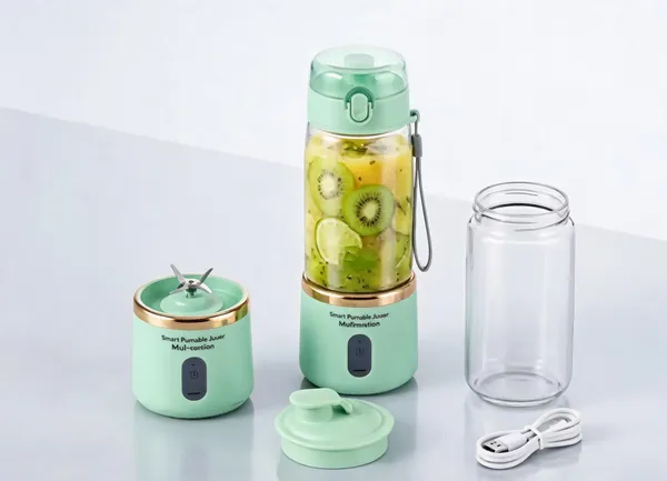 Sea_Blue_Plastic_Usb_Rechargeable_Portable_Juicer_Blender_400Ml_6_Blades