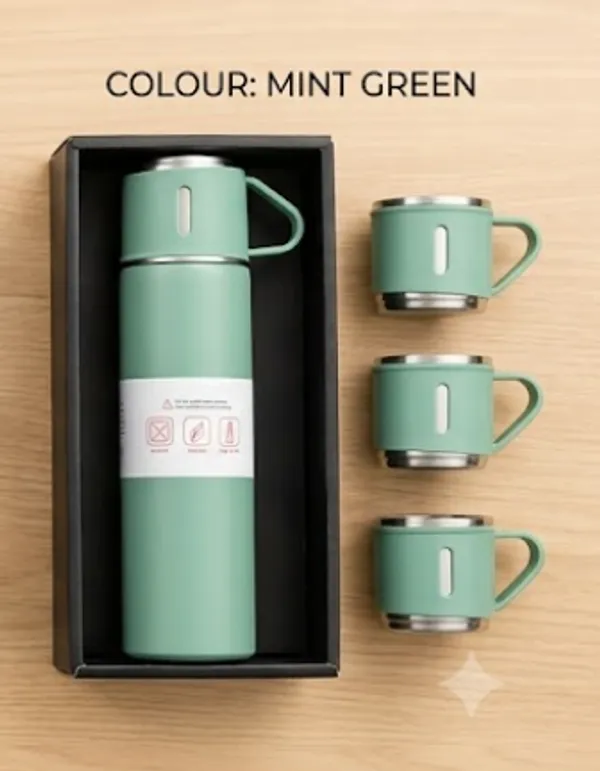 Stainless_Steel_Gift_Set_Vacuum_Flask_With_3_Cups_500Ml_Mint_Green