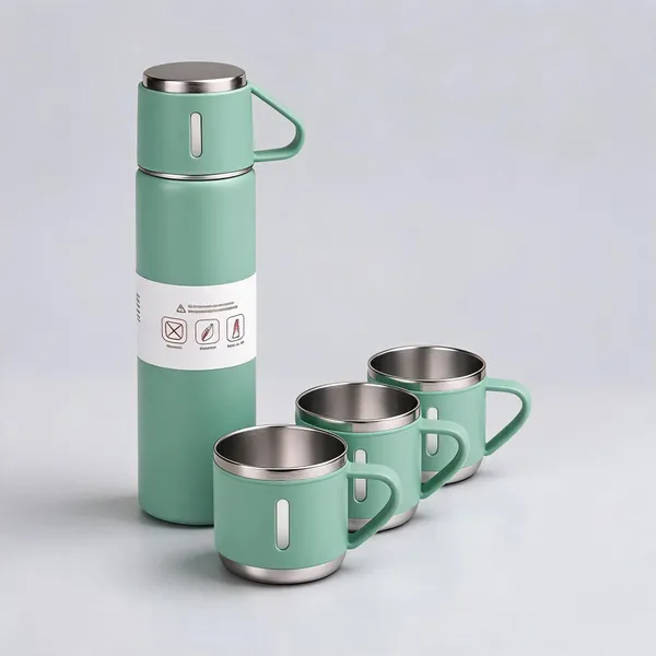 Stainless_Steel_Gift_Set_Vacuum_Flask_With_3_Cups_500Ml_Mint_Green