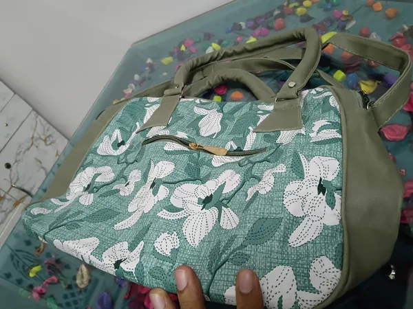 Green_Synthetic_Leather_Floral_Print_Handbag_For_Women