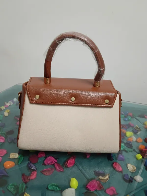 Brown_Synthetic_Leather_Structured_Flap_Handbag_For_Women
