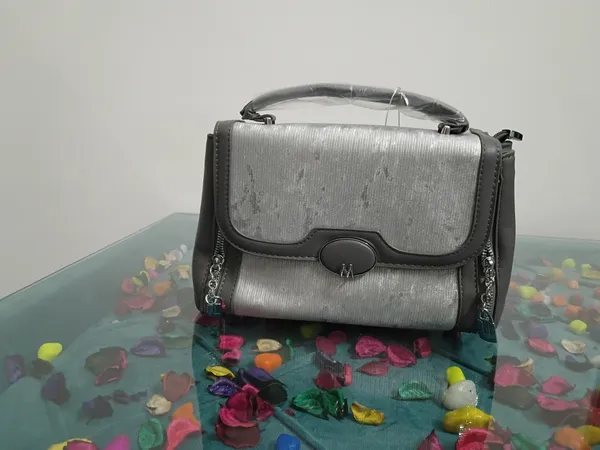 Grey_Metallic_Velvet_Structured_Handbag_For_Women