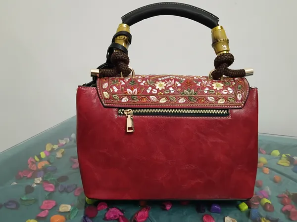 Red_Faux_Leather_Embroidered_Handbag_For_Women
