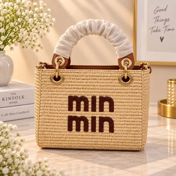 Beige_&_Brown_Pure_Leather_Woven_Handbag_For_Women