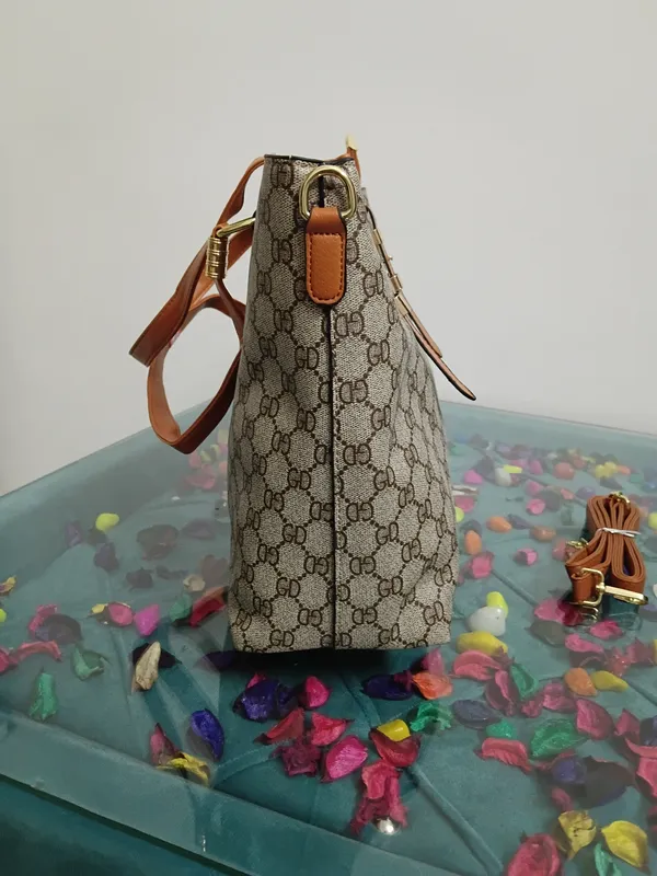 Beige_Canvas_Monogram_Patterned_Tote_Handbag_For_Women