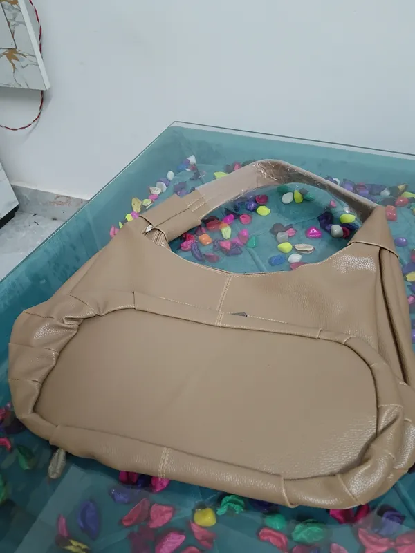 Beige_Synthetic_Leather_Hobo_Shoulder_Bag_For_Women