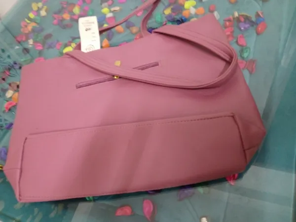 Pink_Faux_Leather_Quilted_Tote_Handbag_For_Women