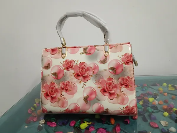 Pink_Faux_Leather_Floral_Structured_Handbag_For_Women