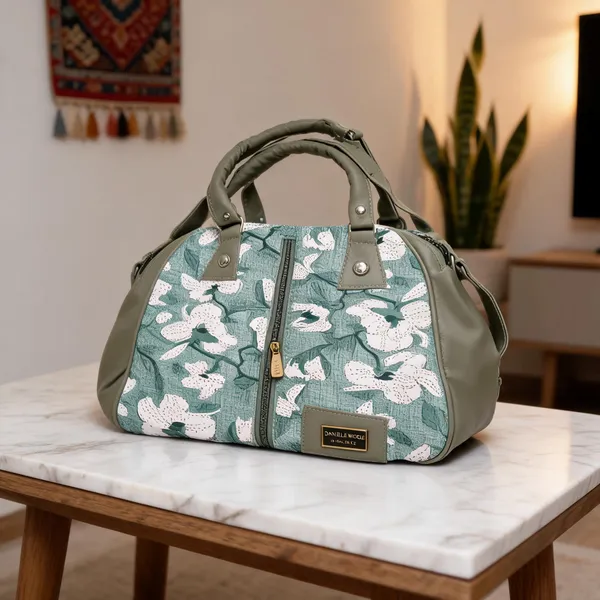 Green_Synthetic_Leather_Floral_Print_Handbag_For_Women