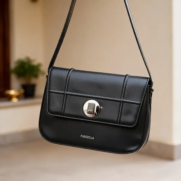 Black_Synthetic_Structured_Shoulder_Bag_For_Women