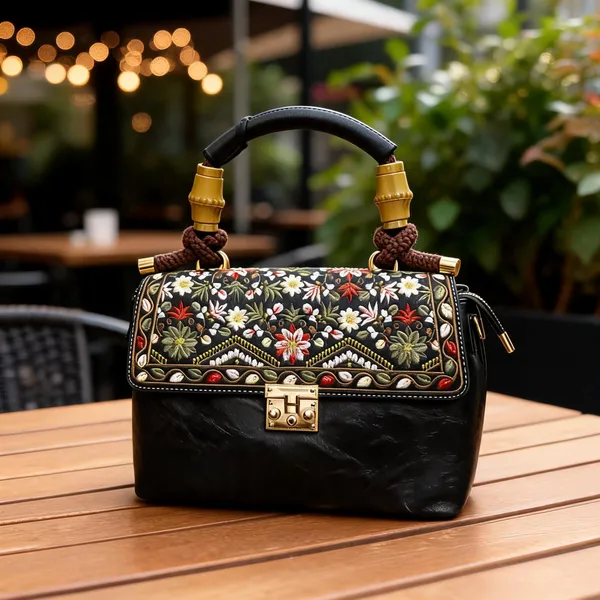 Black_Faux_Leather_Floral_Embroidered_Handbag_For_Women