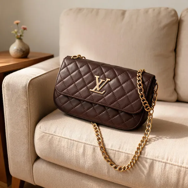 Brown_Synthetic_Leather_Quilted_Chain_Strap_Shoulder_Bag_For_Women