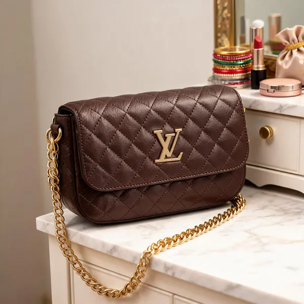 Brown_Synthetic_Leather_Quilted_Chain_Strap_Shoulder_Bag_For_Women