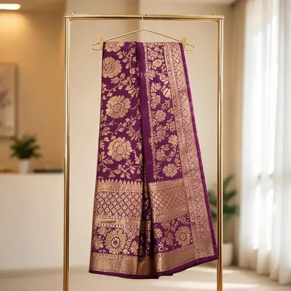 Purple_Banarasi_Silk_Floral_Woven_Saree_For_Women
