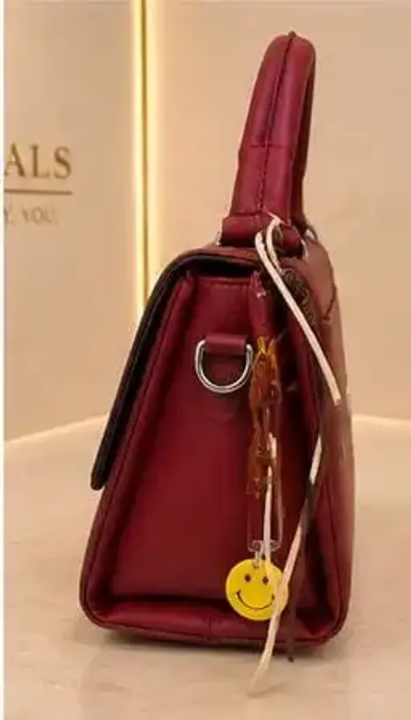 Burgundy_Pure_Leather_Structured_Handbag_For_Women