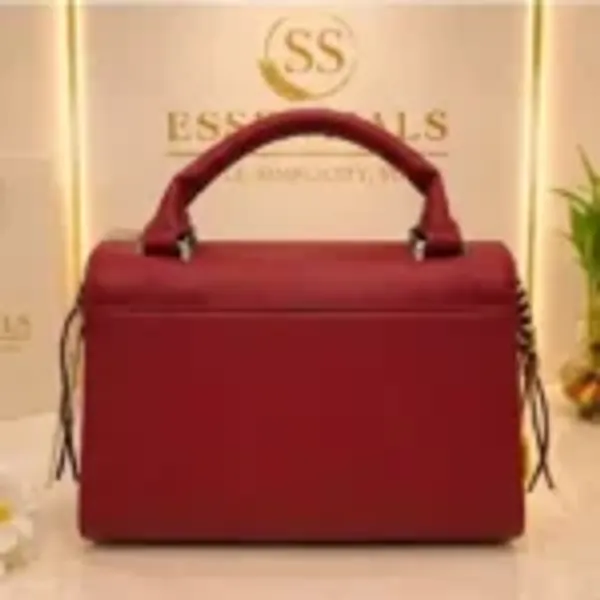 Burgundy_Pure_Leather_Structured_Handbag_For_Women