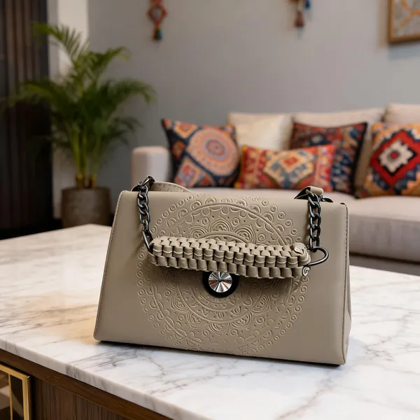Beige_Synthetic_Leather_Embossed_Sling_Handbag_For_Women