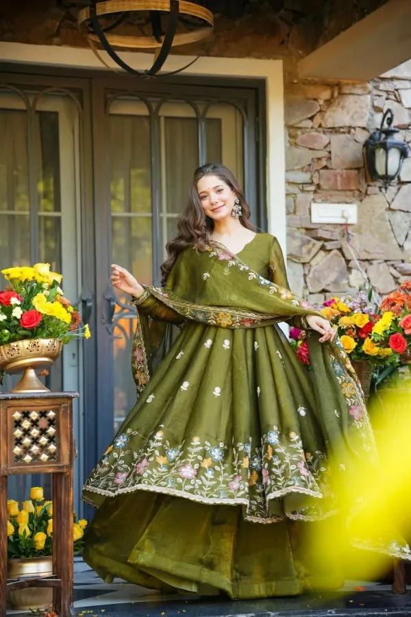 Olive_Green_Georgette_Embroidered_Anarkali_Suit_Set_For_Women