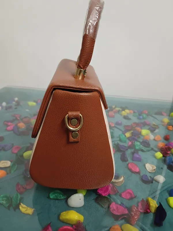Brown_Synthetic_Leather_Structured_Flap_Handbag_For_Women