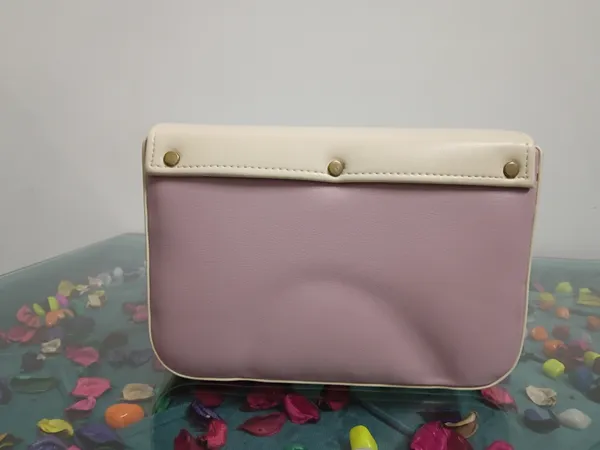 Pink_Leather_Textured_Flap_Clutch_Bag_For_Women