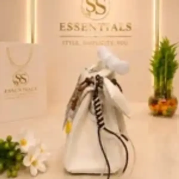 White_Faux_Leather_Structured_Handbag_For_Women