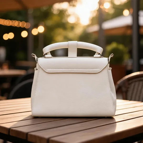 White_Faux_Leather_Structured_Handbag_For_Women