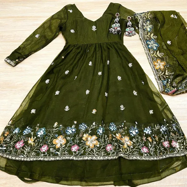 Olive_Green_Georgette_Embroidered_Anarkali_Suit_Set_For_Women