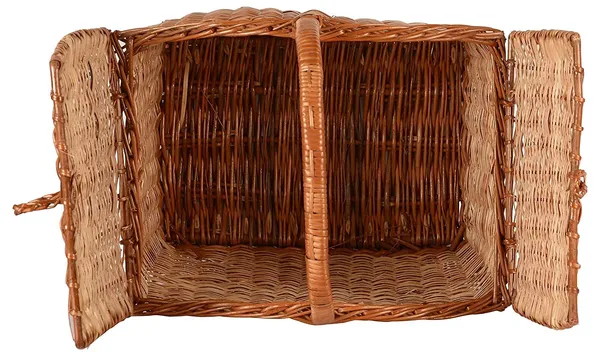 Handcrafted_Cane_Picnic_Basket_With_Dual_Lid_Handle_Multipurpose_Wicker_Storage_For_Laundry_Toys_Outings_14_Inch