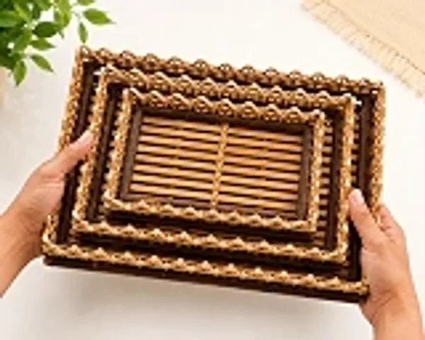 Set_Of_3_Bcf_Bamboo_Craft_Handcrafted_Wooden_Serving_Tray_With_Diagonal_Stripe_Pattern_Dark_And_Light_Wood_2_Side_Handles