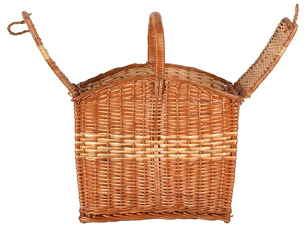 Handcrafted_Cane_Picnic_Basket_With_Dual_Lid_Handle_Multipurpose_Wicker_Storage_For_Laundry_Toys_Outings_14_Inch