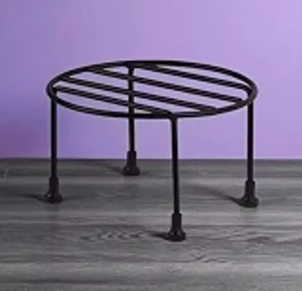 Bcf_Bamboo_Craft_Premium_Wrought_Iron_Round_Stand_For_Flower_Pots_Kitchen_Use_Heavy_Duty_Metal_Rack_For_Plants_Stand_Hot_Utensils_Storage_Rust_Resistant_With_Floor_Protector_Bushes_Black