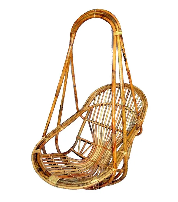 Rattan_Bamboo_Cane_Swing_Chair_With_Cushion_And_Hanging_Chain_For_Kids_And_Adults