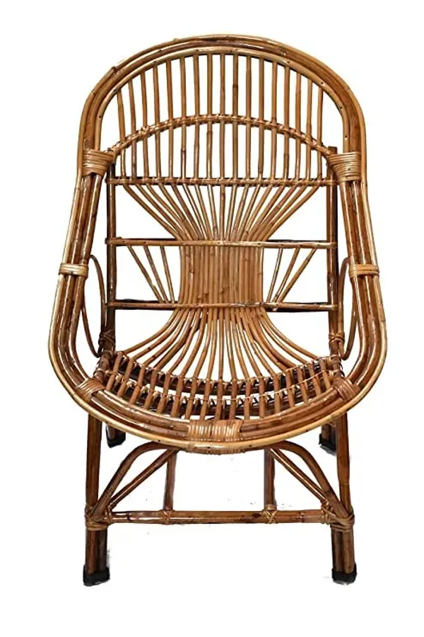 Bamboo_Cane_Lawn_Chair_Perfect_For_Balcony_Garden_Office_Indoor_Outdoor_Use_With_Cushion